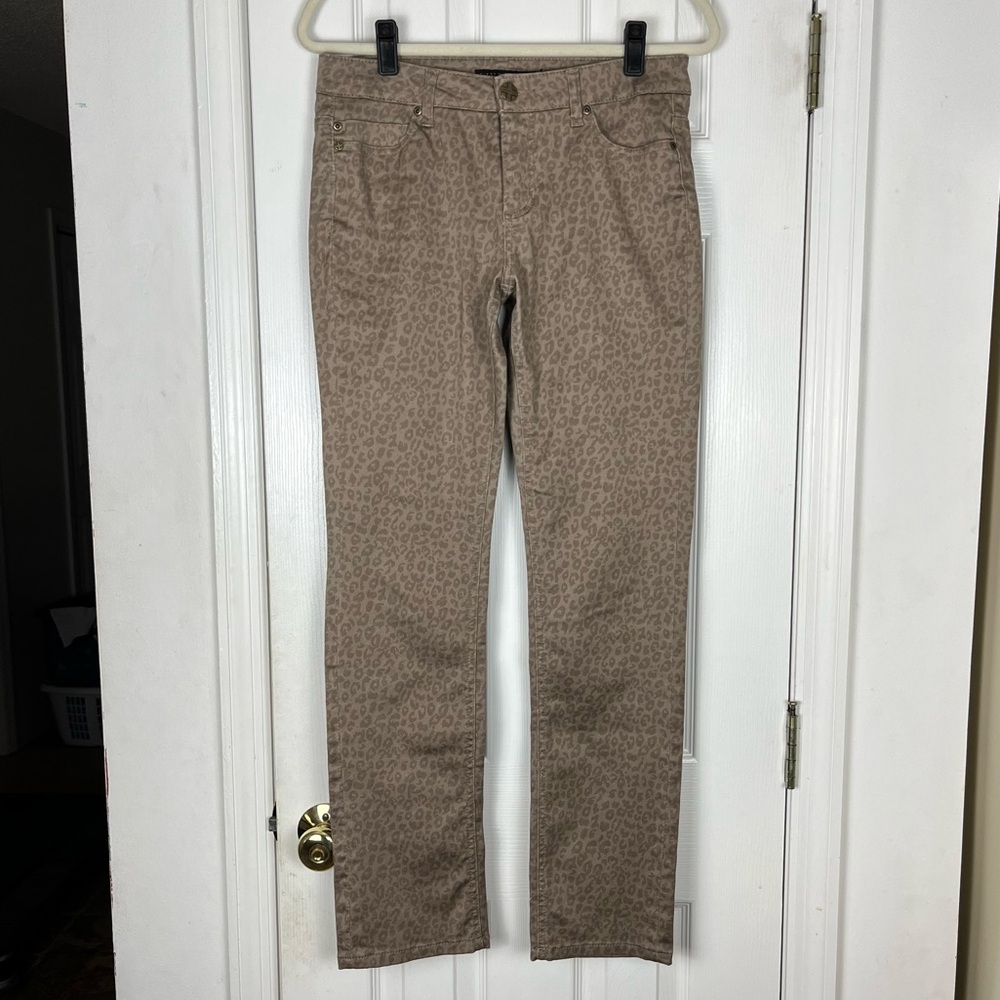 Liverpool Animal Print Latte Stretch Jeans Sz 8